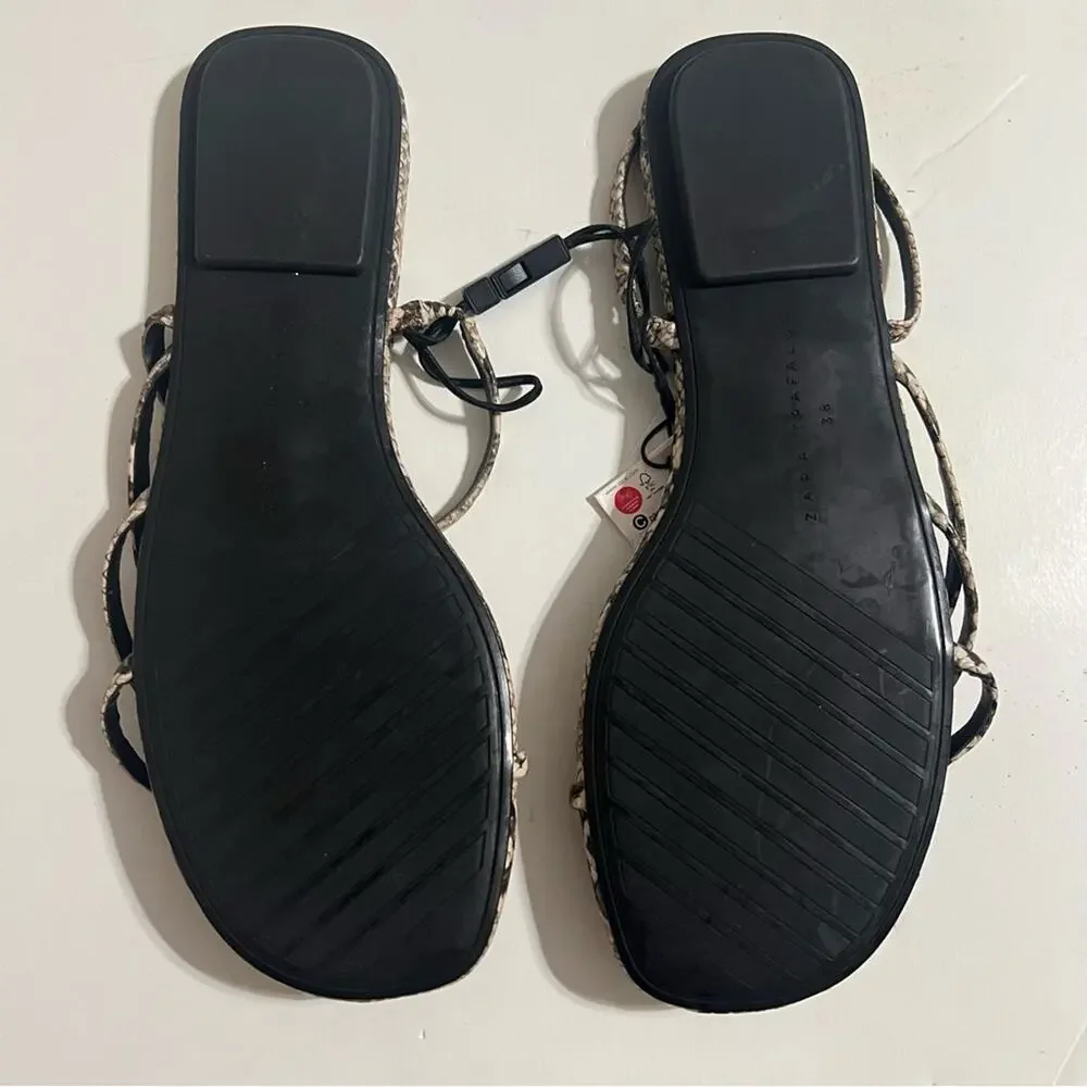 Zara Animal Print Flat Sandals Size 7.5 US - Picture 11 of 11